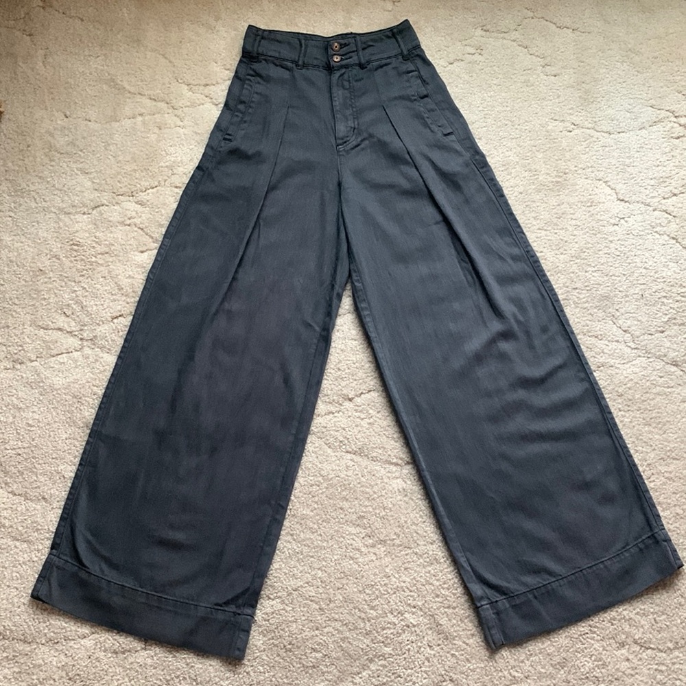 Pilcro and the Letterpress Charcoal Wide Leg Pants